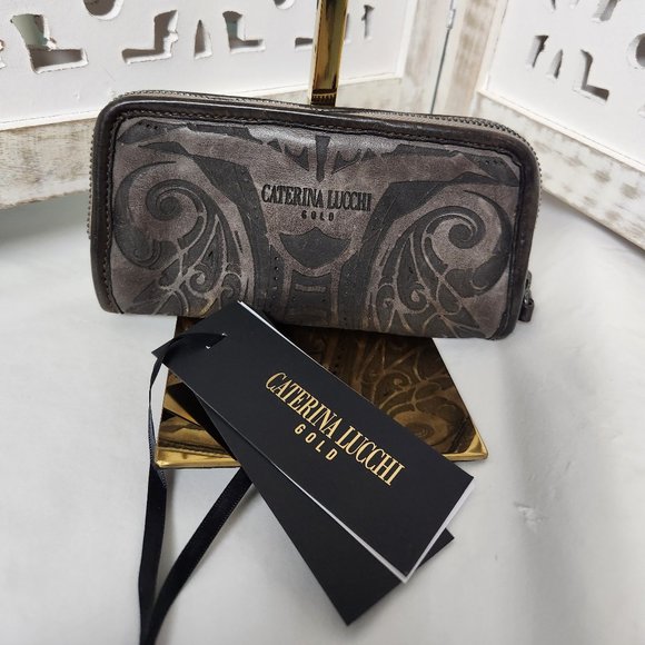 NWT Caterina Lucchi Leather Wallet Gold Line SPO Campomaggi - Picture 1 of 9